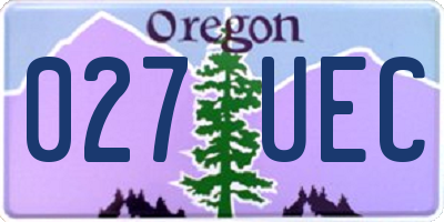OR license plate 027UEC
