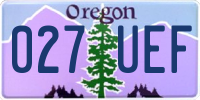 OR license plate 027UEF