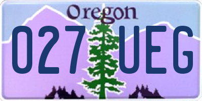 OR license plate 027UEG