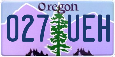 OR license plate 027UEH