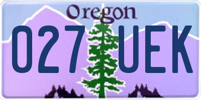 OR license plate 027UEK