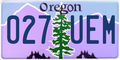 OR license plate 027UEM