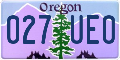 OR license plate 027UEO