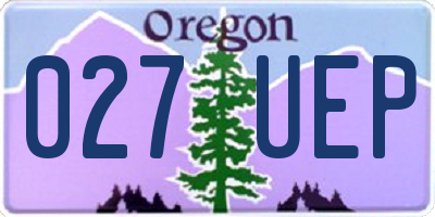OR license plate 027UEP