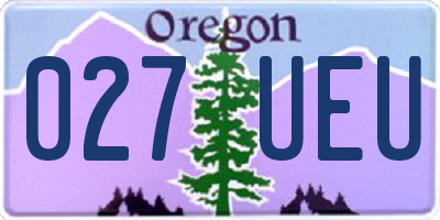OR license plate 027UEU