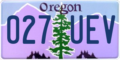 OR license plate 027UEV