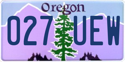OR license plate 027UEW
