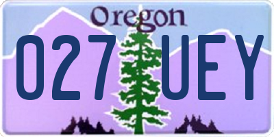 OR license plate 027UEY