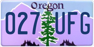 OR license plate 027UFG