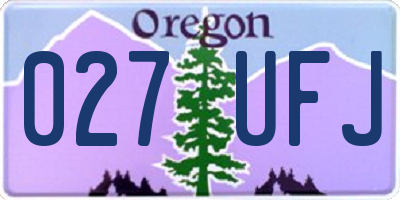 OR license plate 027UFJ