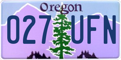 OR license plate 027UFN