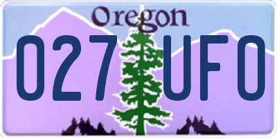 OR license plate 027UFO