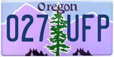 OR license plate 027UFP