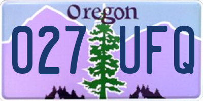 OR license plate 027UFQ