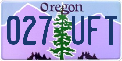OR license plate 027UFT