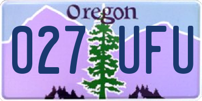 OR license plate 027UFU