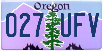OR license plate 027UFV