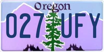 OR license plate 027UFY
