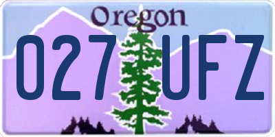 OR license plate 027UFZ