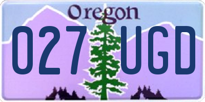 OR license plate 027UGD
