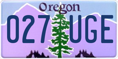 OR license plate 027UGE