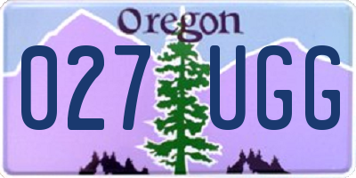 OR license plate 027UGG