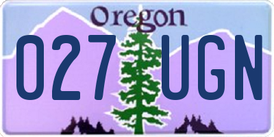 OR license plate 027UGN