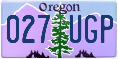 OR license plate 027UGP
