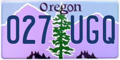 OR license plate 027UGQ