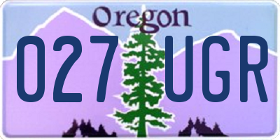 OR license plate 027UGR