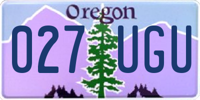 OR license plate 027UGU