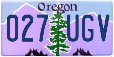 OR license plate 027UGV