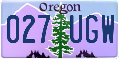 OR license plate 027UGW