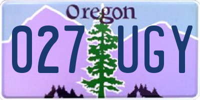 OR license plate 027UGY