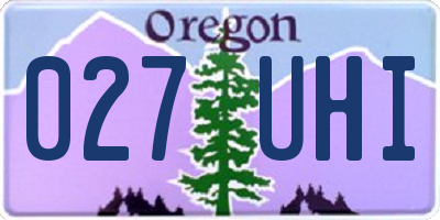 OR license plate 027UHI