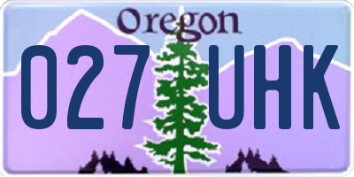 OR license plate 027UHK