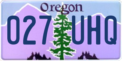 OR license plate 027UHQ