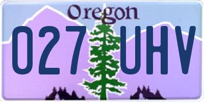OR license plate 027UHV