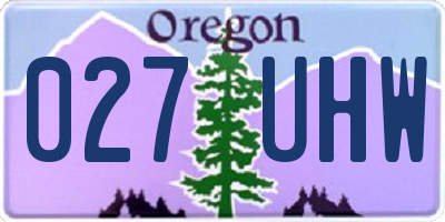OR license plate 027UHW