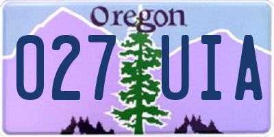 OR license plate 027UIA