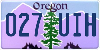 OR license plate 027UIH