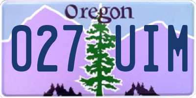 OR license plate 027UIM