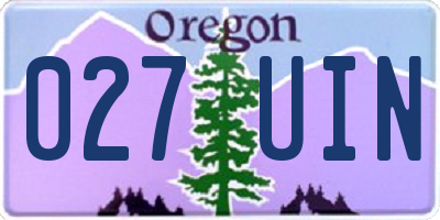 OR license plate 027UIN