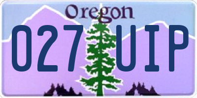 OR license plate 027UIP