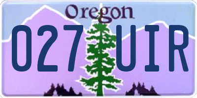 OR license plate 027UIR