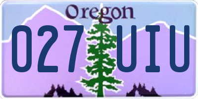 OR license plate 027UIU