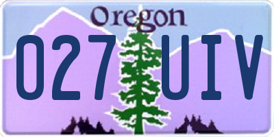 OR license plate 027UIV