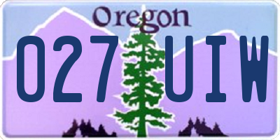 OR license plate 027UIW