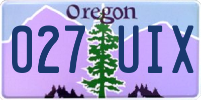OR license plate 027UIX