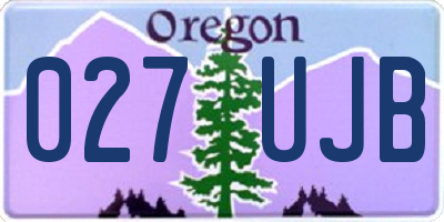 OR license plate 027UJB